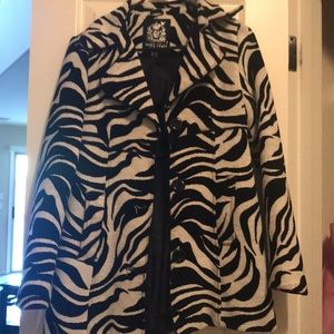 Black and white pea coat